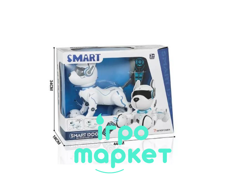 Інтерактивна робот-собака Smart Dog з голосовим керуванням та пультом Світло, танці, трюки (A001) A001 фото