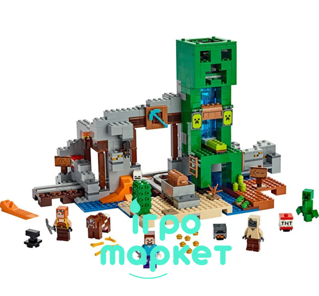 Конструктор My World Шахта Крипера 852 детали с фигурками героев и мобов Minecraft (11363A6) 11363A6 фото