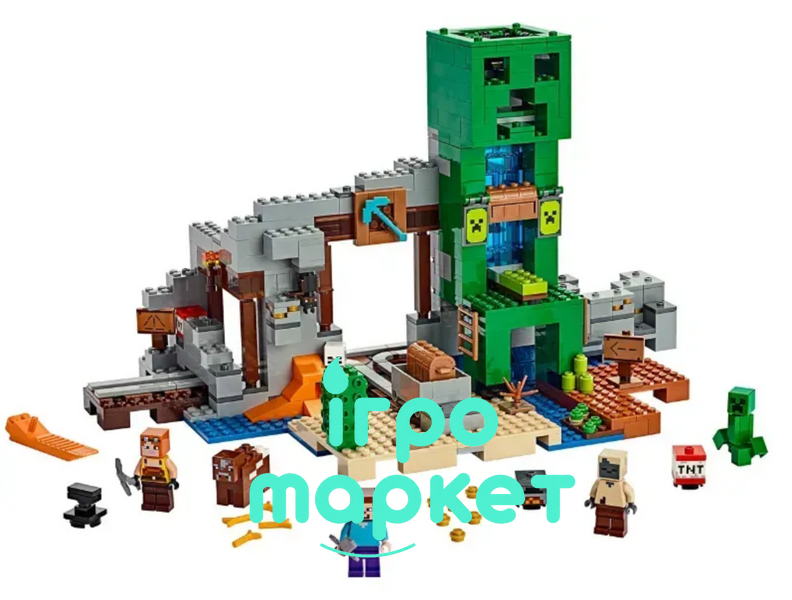 Конструктор My World Шахта Крипера 852 детали с фигурками героев и мобов Minecraft (11363A6) 11363A6 фото