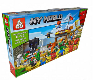 Конструктор My World 443 детали с фигурками героев, мобов и животных Minecraft (66052) 66052 фото
