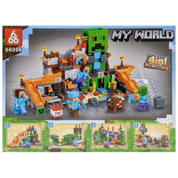 Конструктор 4в1 Шахта Крипера My World  Майнкрафт  66066 фото