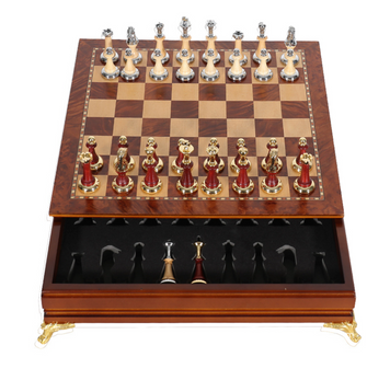 Элитные подарочные шахматы Grand Classic Chess Set 40&times;40 см с деревянной доской и фигурами из дерева и металла 127841-01 фото